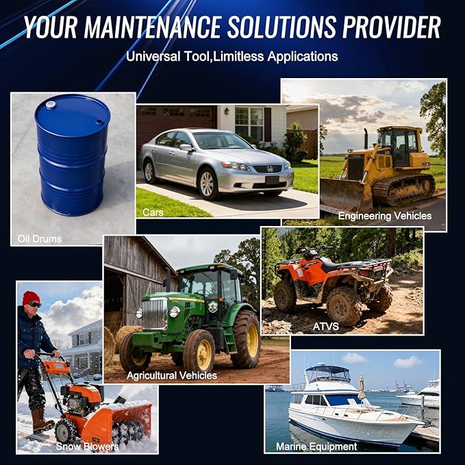 MILADO 12V 100W Oil Change Extractor Pump, Electric Engine Oil Pump, Portable Fluid Transfer Pump for Engine/Transmission/Gear Oil, Suitable for Boat, Car, Truck, Motorcycle, Lawnmower