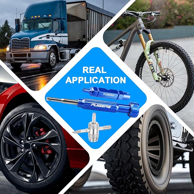 Tire Valve Stem Removal Tool Kit 3-Piece Set, Presta and Schrader Valve Core Removal Tools Set with 4 in 1 Valve Stem Puller Repair Tools