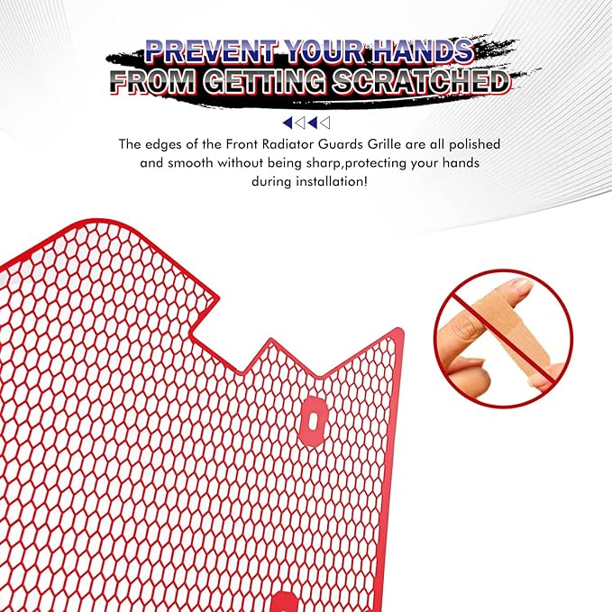 3Pcs Red Upgraded Front Radiator Guards Grille,Aluminum Body Bumper OEM Style Front Outer Grill Guard Protection Screens Grille Vents Insert Mesh Set for Corvette C8 Z06 2023+/E-Ray 2024+