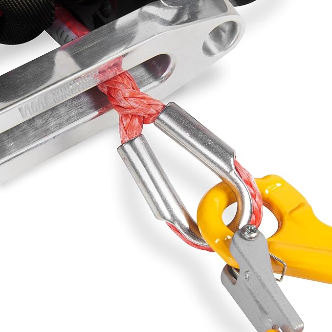 Warrior Winches Ninja 4500 lbs - Premium 12V Electric ATV/UTV Winch with Synthetic Rope, Compact and Powerful 12 Volt ATV Winch - Comes with Wireless Remote - Perfect for ATV, UTV, Boat, Trailer