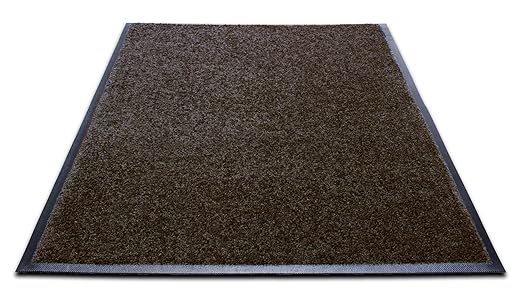 Guardian Platinum Series Indoor Wiper Floor Mat, Rubber with Nylon Carpet, 3'x8', Brown