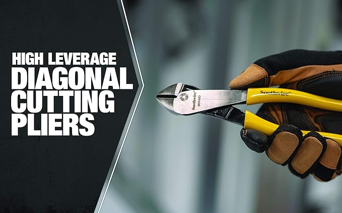 Southwire DCPA8D 8" Angled Head High-Leverage Diagonal Cutting Pliers with Dipped Handles; Yellow