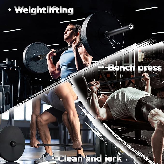 GaveeLife Olympic Barbell, 7FT/4FT Weight Bar For Weightlifting and Powerlifting 45lb, Olympic Bar for 1500lbs/700lbs/500lbs Capacity, Weight Bar Fit 2” Standard Weights