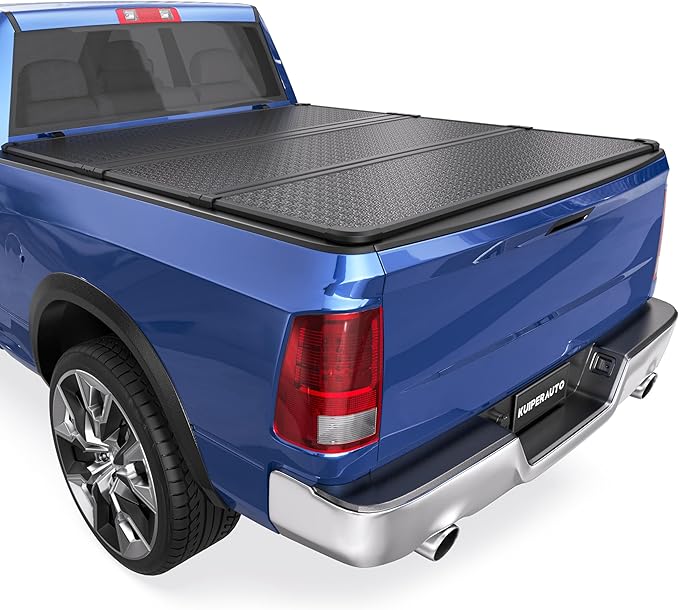 Tri Hard Truck Bed Tonneau Cover Fleetside Compatible with 2002-2024 Dodge Ram 1500 Classic & New Body/2003-2024 Ram 2500 3500 (w/o Ram Box)-6.5 FT On Top-76.3 inch Aluminum