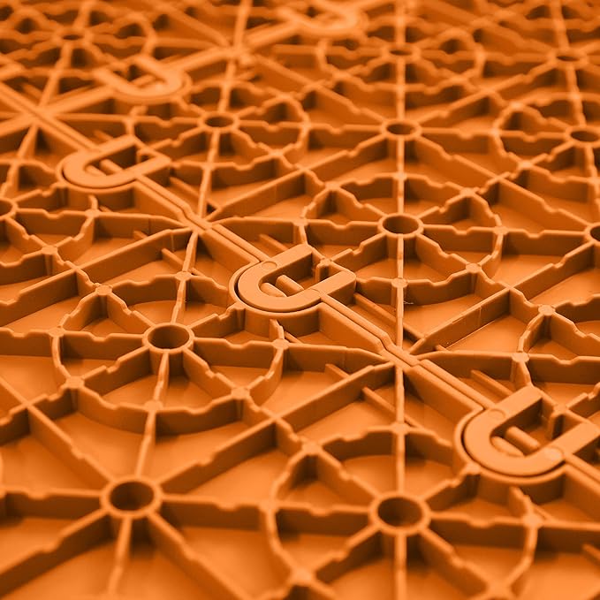 IncStores FlooringInc's Nitro 12"x12" Snap-Together Garage Flooring Tiles, Non-Slip Interlocking Plastic Floor Mat, Garage Organization & Storage, Coin Pattern, Harley Orange, 52 Tiles, 52 Sq/Ft