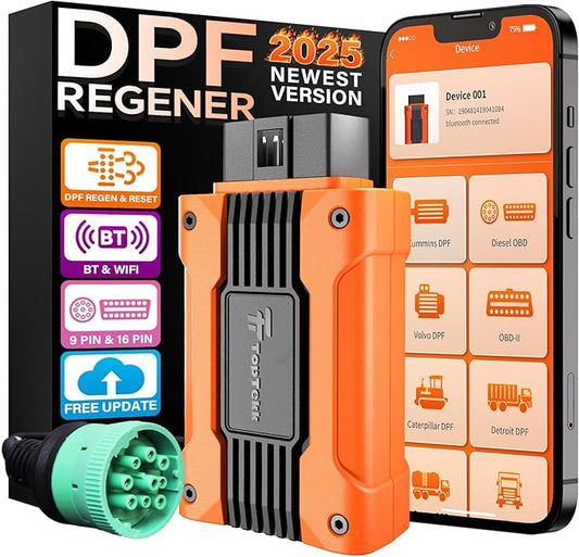 Real-Time DPF Regeneration Monitor, OBD2 Code Reader for Heavy Duty Truck Compatible with Volvo Engines, Condition-Based Regen and Reset for Smoother Driving