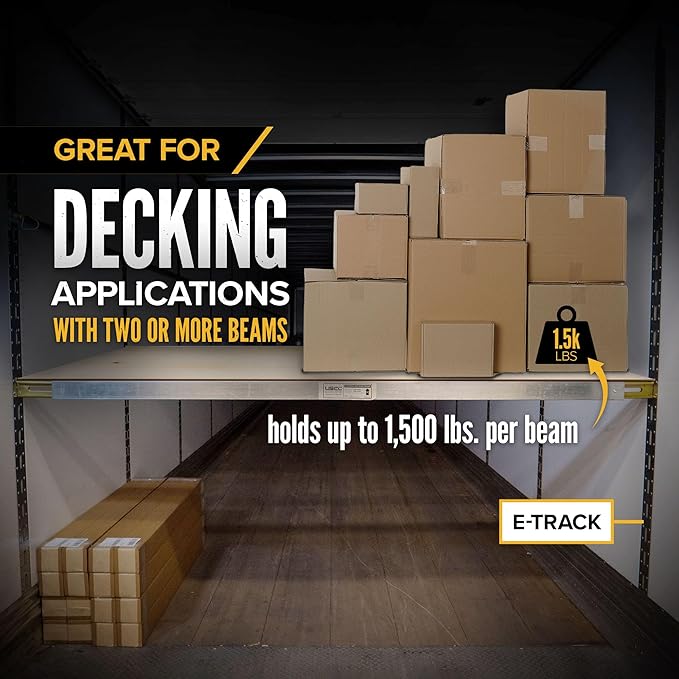 US Cargo Control Steel E Track Load Bars 92"-103" (2-Pack), 1,500 LBS Working Load Limit, Adjustable Steel Load Bars for Semi Trailers & Box Trucks, Shoring Beam or Decking Beam with Thumb Release