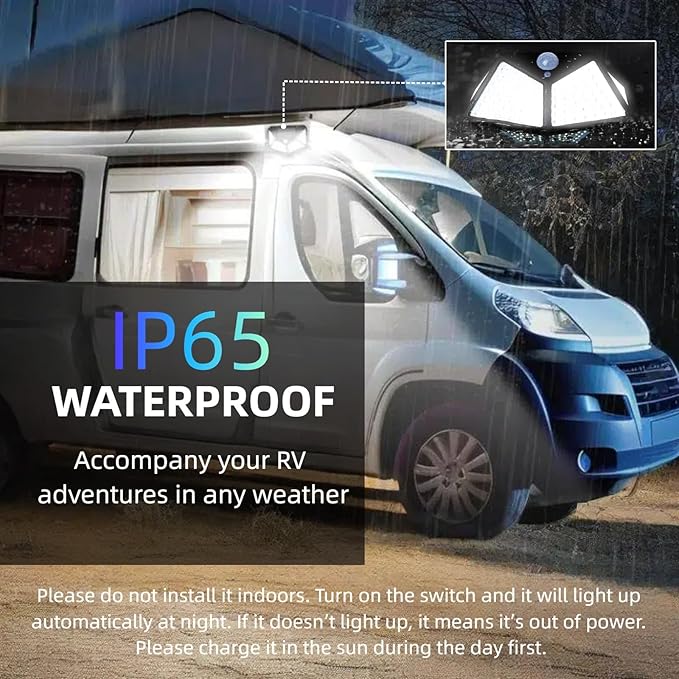 2 Pack Magnetic RV Solar Light, Motion Sensor RV Porch and Awning Lights, Solar Charged, RV Accessories for Outside, Multiple Modes, Compact for Campers Trailers