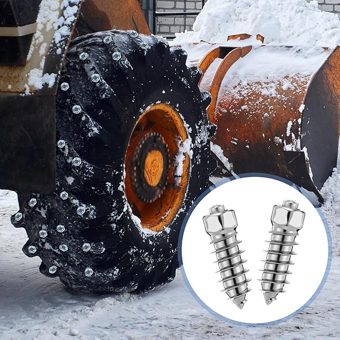 500pcs 6x20mm Carbide Screw Tire Studs Anti Slip Snow Tire Studs Wheel Tyre Anti Ice Snow Spikes for SUV/tractor/ATV/UTV/motorcycle, with Installation Tool