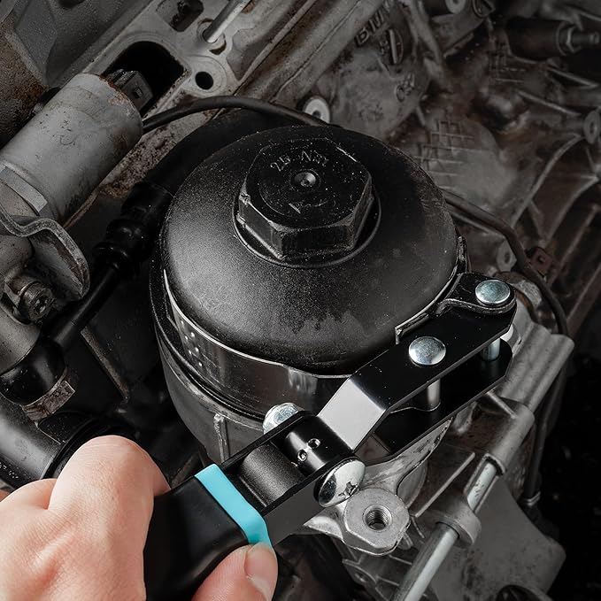 DURATECH Small Swivel Oil Filter Wrench，5 Gear Adjustment Oil Filter Removal Tool Fits Filters 2-3/4" to 3-1/4", Ideal for Car Repair Tools