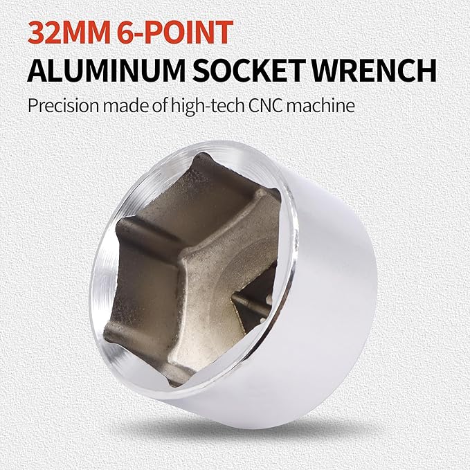 32mm Oil Filter Wrench Socket Compatible with Ecotec,Compatible with TDI, Compatible with VW,Compatible with GM, Compatible with Audi, Compatible with BMW, Compatible with Polaris