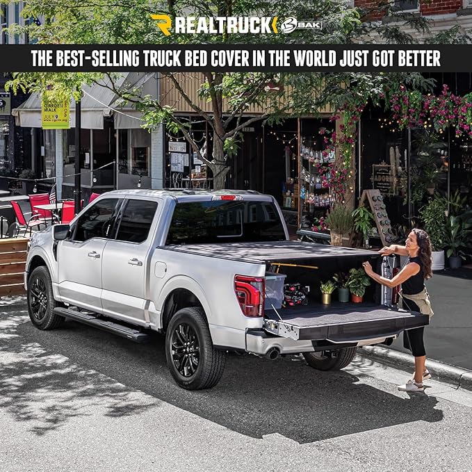 RealTruck BAK BAKFlip MX4 Hard Folding Truck Bed Tonneau Cover | 448504 | Fits 2004 - 2015 Nissan Titan 6' 7" Bed (78.9")