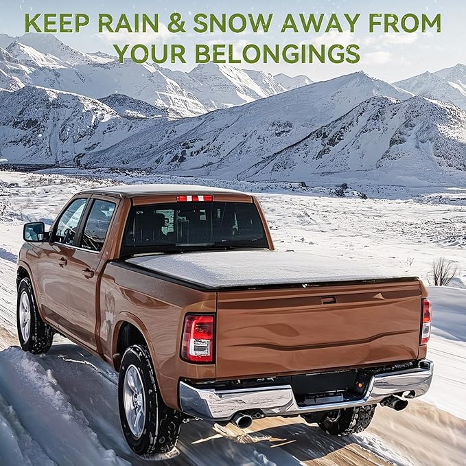 AUTOSAVER88 FRP Truck Bed Tonneau Cover Hard Tri-fold Fits for Ford F-150 F150 2015-2025 5.5ft Bed (Excl. Raptor Series)