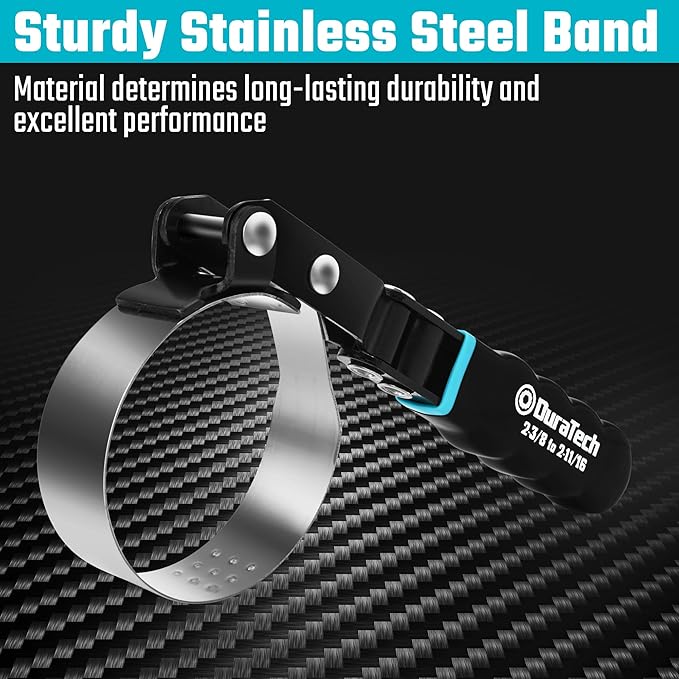 DURATECH Extra Small Swivel Oil Filter Wrench, Oil Filter Removal Tool, Fits Filters 2-3/8" to 2-11/16", Ideal for Car Repair Tools