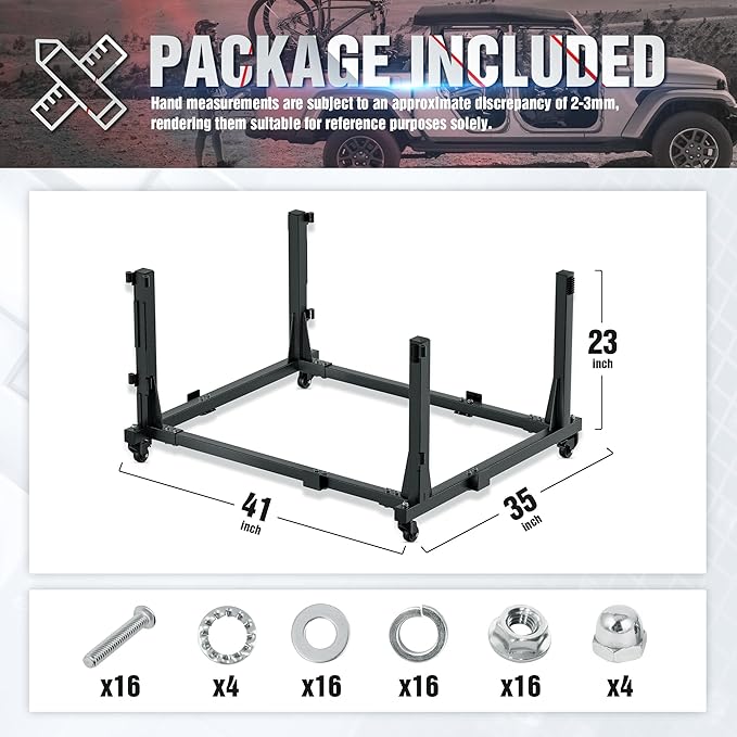 Door Hanger Storage Rack Bracket Holder Compatible with 1987-2024 Jeep Gladiator JT & Wrangler JK JKU JL JLU TJ YJ JKU Removable Stand Cart Sliding for 2/4 Door (Black)