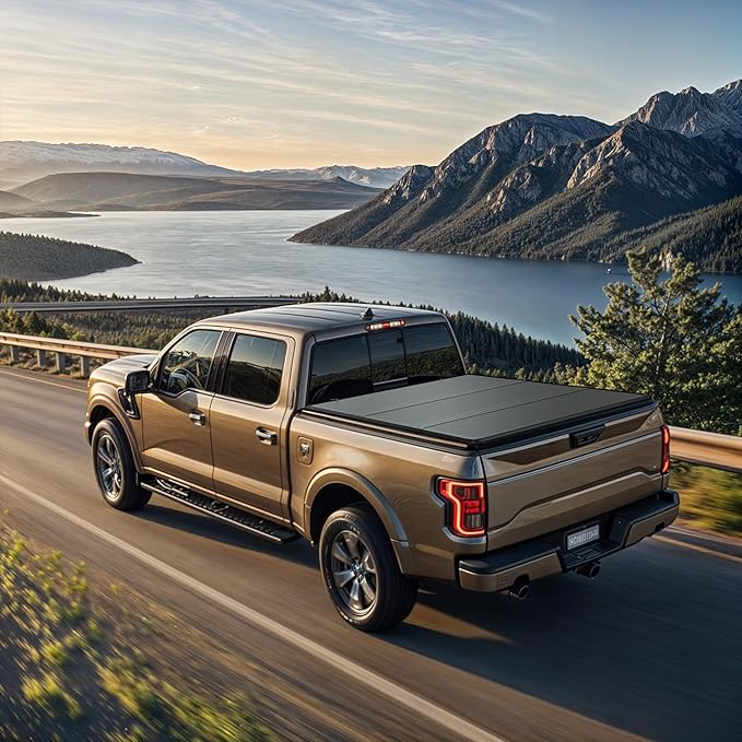 FRP Hard Tri-fold Tonneau Cover Fit for Toyota Tacoma 2016-2023, Fleetside 6 Ft Bed with Track Rail System(Excl. Trail)