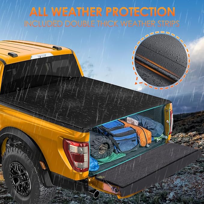 Nilight Soft Roll Up Truck Bed Tonneau Cover Compatible with Ford F150 2015 2016 2017 2018 2019 2020 2021 2022 2023 2024 2025 5.5ft