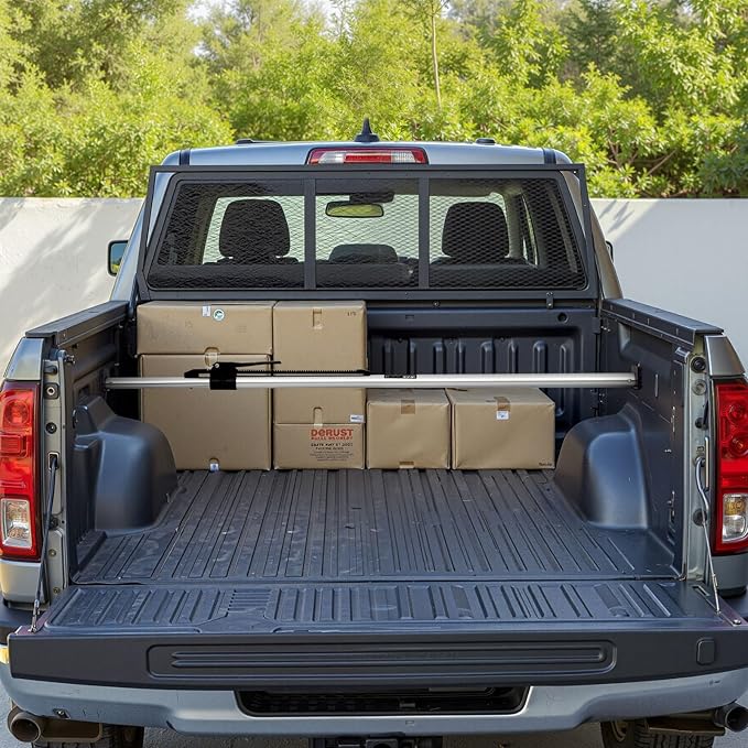 VEVOR Cargo Bar, Ratcheting Cargo Bar Adjustable from 59" to 73", Heavy-Duty Steel Cargos Stabilizer with Non-Slip Foot Pads, Telescoping Load Lock Bars Stop Sliding for Pickup Truck