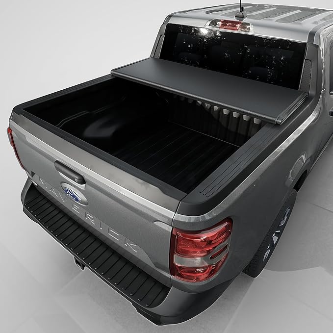 Tutel Low Profile Hard Shell Folding Truck Bed Tonneau Cover|Fits 2022-2026 Ford Maverick 4'6" Bed (54.4") - TTLTMLPT037
