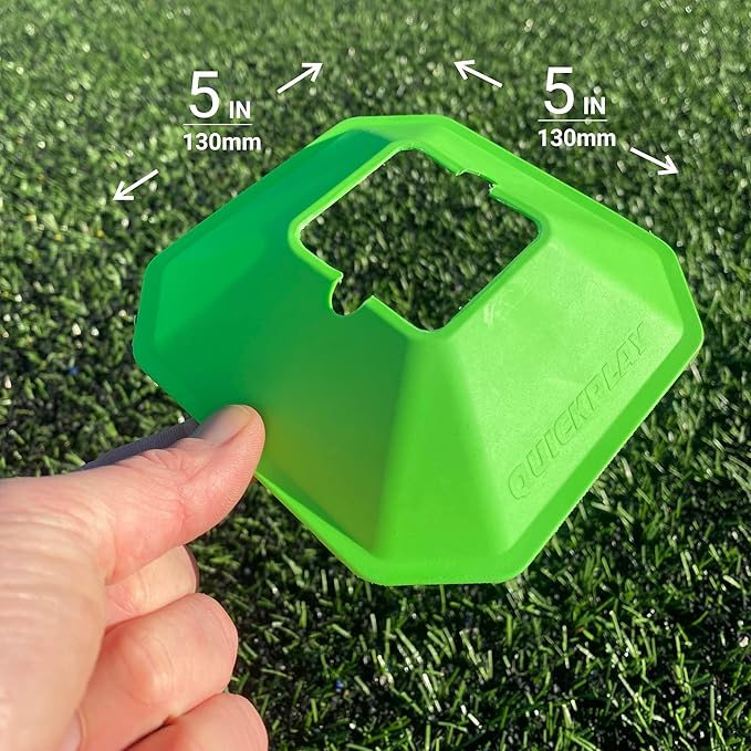QUICKPLAY Soccer Cones – Set of 20 | Highly Visible Compact Sports Cones