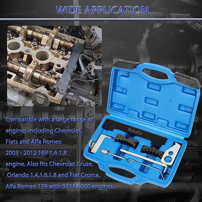 Engine Camshaft Tensioning Locking Alignment Timing Belt Tool Kit for Chevy Cruze Aveo Alfa Romeo Fiat 16V 1.4 1.6 1.8 en6340 km6340