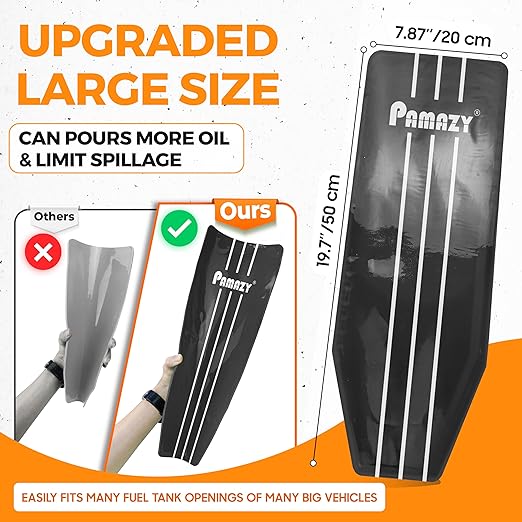 [Large Size] 19.7 x 7.87 Inch Silicone Flexible Oil Funnel Reusable, General Oil Change Draining Tool Spill-Free, Foldable Oil Filter Moldable Drain Funnel for Oil Change Spill-Free Oil Filling