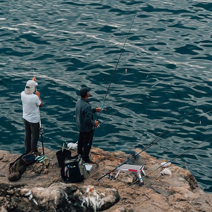 Homeon Wheels RV Step Stool, Adjustable Height Aluminum Folding Platform Step Ladder with Non-Slip Rubber Feet, 1000 lbs Capacity, Heavy Duty RV Steps for Trailer, Truck, Outdoor Use