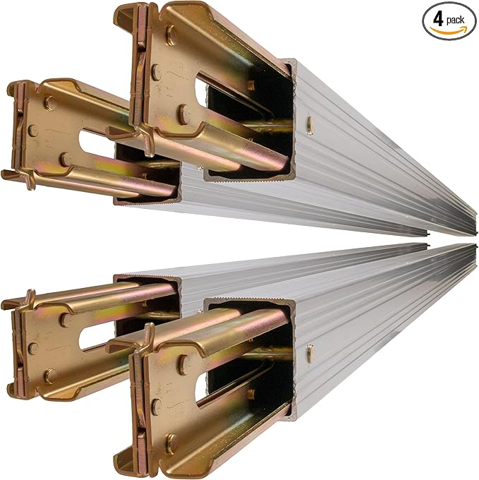 US Cargo Control E Track Load Bars 92"-103" (4-Pack), 2,200 LBS Working Load Limit, Adjustable Aluminum Load Bars for Semi Trailers & Box Trucks, Shoring Beam or Decking Beam with Thumb Release