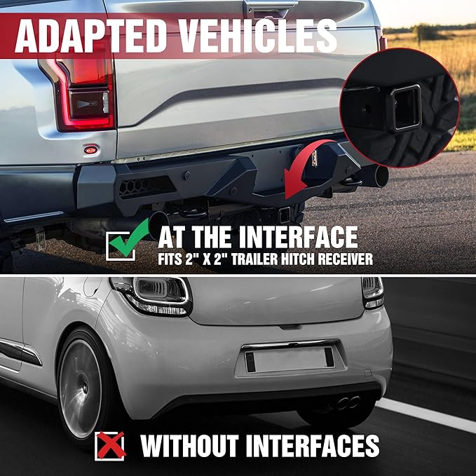 Tow Hitch 2 Inch, Trailer Hitch Winch Mount with 2" Receiver, Universal Heavy-Duty Winch Plate Bracket for Truck/Pickup/ATV/UTV/SUV, 17000 lbs Towing Capacity, Mounting Cradle, Black