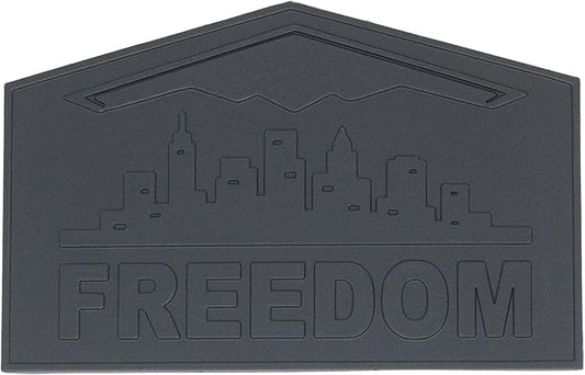 Freedom Emblem, Custom Metal Alloy B-2 Stealth Badge, Exterior Automotive Accessories, Universal Fit for Car, Truck, SUV (Matte Black)
