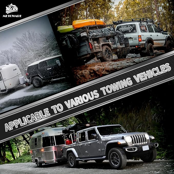 METOWARE Adjustable Trailer Hitch - Heavy Duty Tow Hitch Fits 2'' Receiver (22,000 LBS GTW) - Drop Hitch with 4'' Drop/Rise for Truck, Double Stainless Steel Locks & Hitch Pin