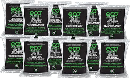 ECO Balance 06-ECOXL12 ECO XL Extreme Condition Tire/Wheel Balancing Beads - Off-Road Vehicles, Light Duty Truck Tires, (12) 6oz Balance Bead Bags, (12) Valve Caps