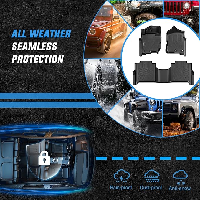 Nilight TPE Floor Mats for Nissan Titan 2017-2021 / TitanXD Crew Cab 2016 2017 2018 2019 2020 All Weather Custom Fit Heavy Duty Floor Liners