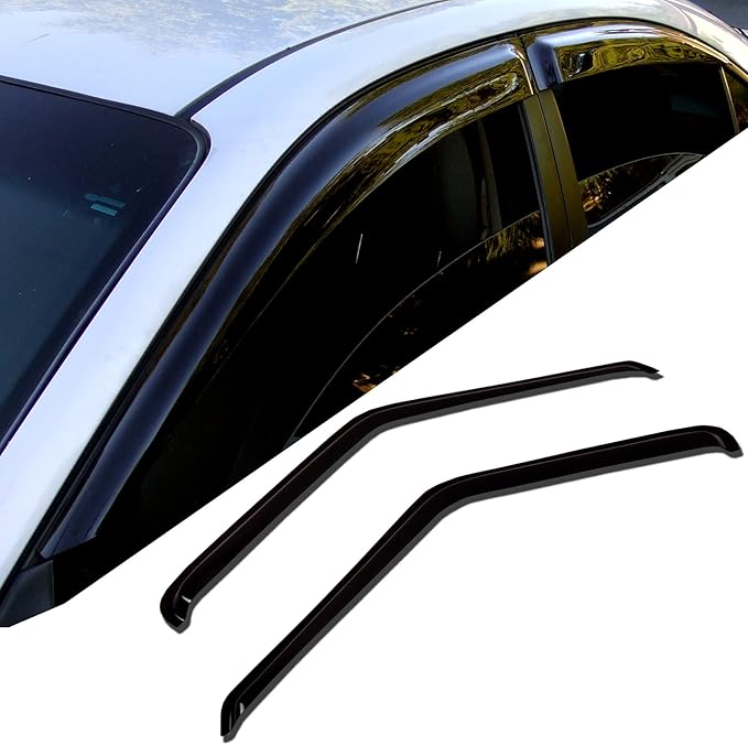 TuningPros WD-504 Tinted Smoke Out-Channel Window Visor Deflector Rain Guard 4-pc Set
