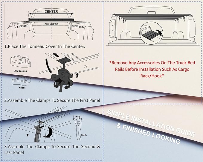 EZ-COVER 6.5' Hard Tri-Fold Truck Bed Cover Compatible for 2004-2014 Ford F-150 | 2006-2008 Lincoln Mark LT FRP Tonneau Cover | Styleside Not for Flareside