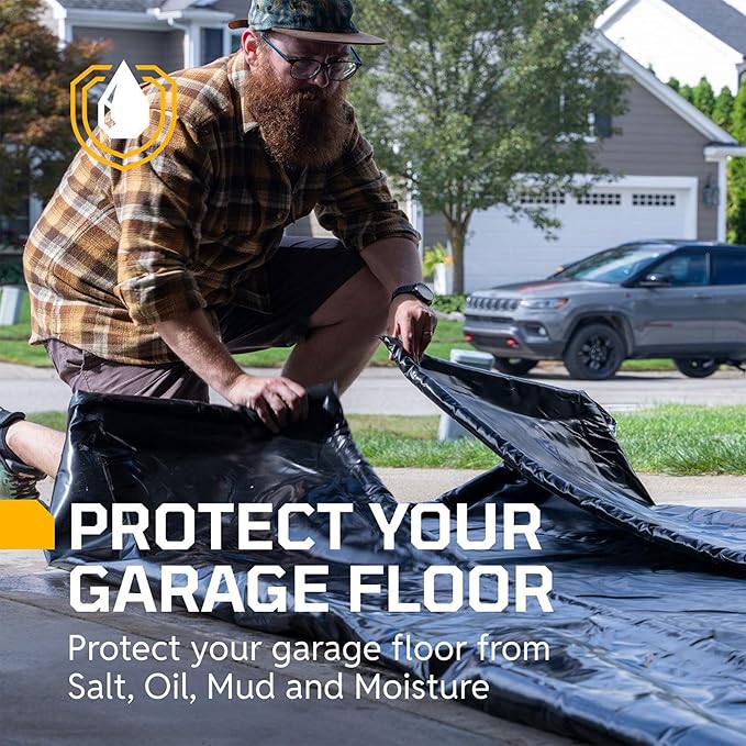 AutoFloorGuard Heavy-Duty Garage Containment Floor Mat for Compact Vehicles, 7’9″ x 16′