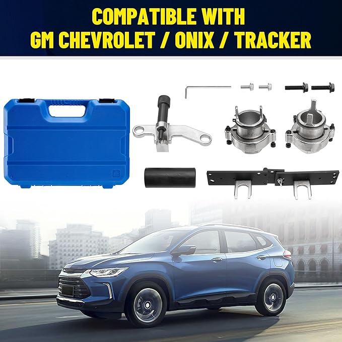 Timing Tool Kit Camshaft Aligning Flywheel Locking Crankshaft Pulley Tool with 22mm Socket for GM Chevrolet Onix /Tracker 1.0 12V 3 Cylinder 1.2 12V Ecotec Engine replace CR490, CR490-A,B,C