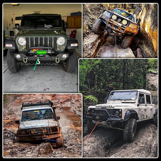 Synthetic Winch Rope, 3/8" x100ft 23809LBS Dyneema Winch Rope 3/8 Heavy Duty Winch Cable with Protective Sleeve Forged Winch Hook for 4WD Off Road Vehicle Truck SUV (Orange)