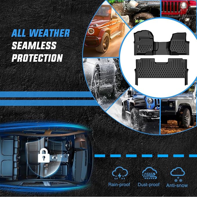 Nilight TPE Floor Mats for Ford F250 F350 F450 F550 Super Duty Crew Cab Bench Seat 2017 2018 2019 2020 2021 2022 2023 2024 2025 All Weather Custom Fit Heavy Duty Floor Liners