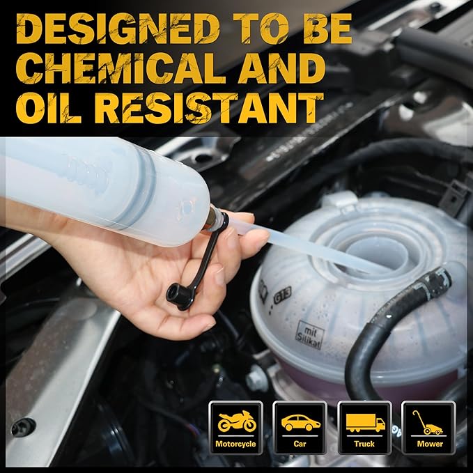 ELEAD 500cc Oil Fluid Extractor Pump, Multi-Purpose Oil Syringe, Fluid Syringe Extractor, Car Vacuum Fuel Transfer, Automotive Oil Syringe(17.6 Oz./0.45 Qt./500 CC)