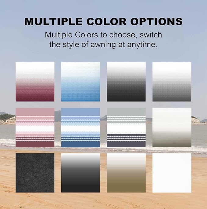 AWNLUX-RV Awning Fabric Replacement - Heavy Duty Weatherproof 4-Ply Vinyl Camper Awning Fabric - Universal Outdoor Canopy for Camper, Trailer, and Motorhome Awnings - Solid White - 12' (Fabric 11'2")