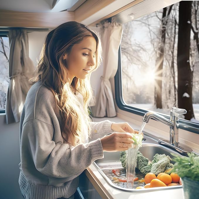 RVGUARD Heated Water Hose 100FT for RV, -20 ℉ Freeze Protection Heated Water Hose with Energy-Saving Thermostat, Lead and BPA Free for RV/Home/Garden