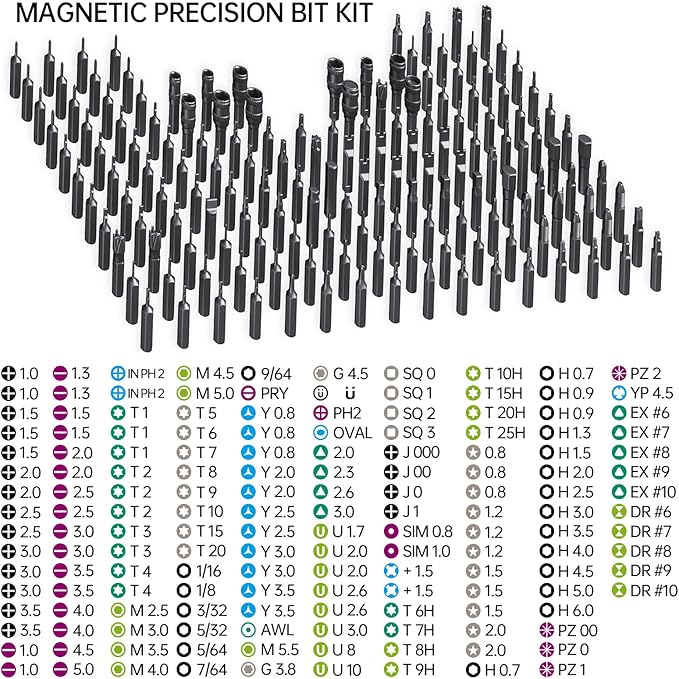 Mini Precision Screwdriver Set,JAKEMY 180 in 1 Laptop Screwdriver Repair Tool Kit,Magnetic Multi-Bit Tiny Screwdriver Bit Kit for DIY,Computer,PS5,Xbox,RC Car,Jewelers,Glasses,Watch,Home