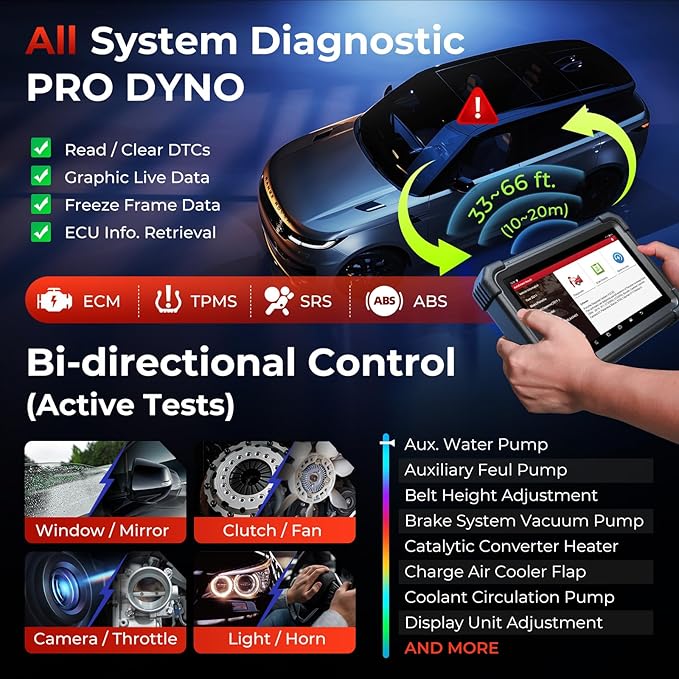 Launch X431 PRO Dyno Bidirectional Scan Tool, ECU Coding Online Offline, 38 HOT Services, CANFD DoIP, FCA SGW, 8 Expansion Modules