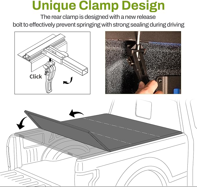 AUTOSAVER88 Soft Quad-fold Truck Bed Tonneau Cover Compatible with 2004-2014 Ford F-150 F150 (Excl. Raptor Series) 5.5ft Bed