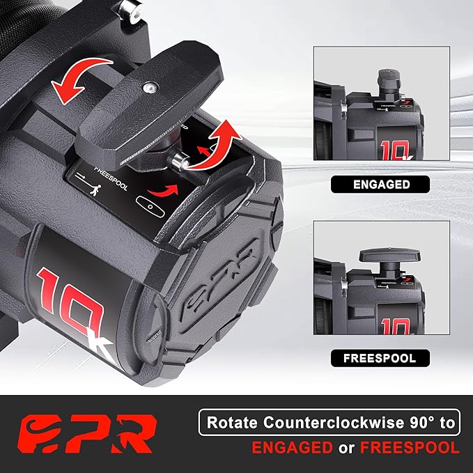 OPENROAD 10000 lbs Winch with Synthetic Rope and 2 Wireless Remotes -Panther Series 3S