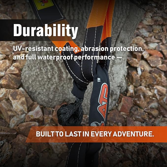 ATR Soft Shackles 1/2” x 24” (2 Pack, Black) – 41,200 lbs Synthetic Rope Recovery Shackles – Heavy-Duty UHMWPE Tow Connectors for Off-Road 4x4, Jeep, Truck, ATV, UTV