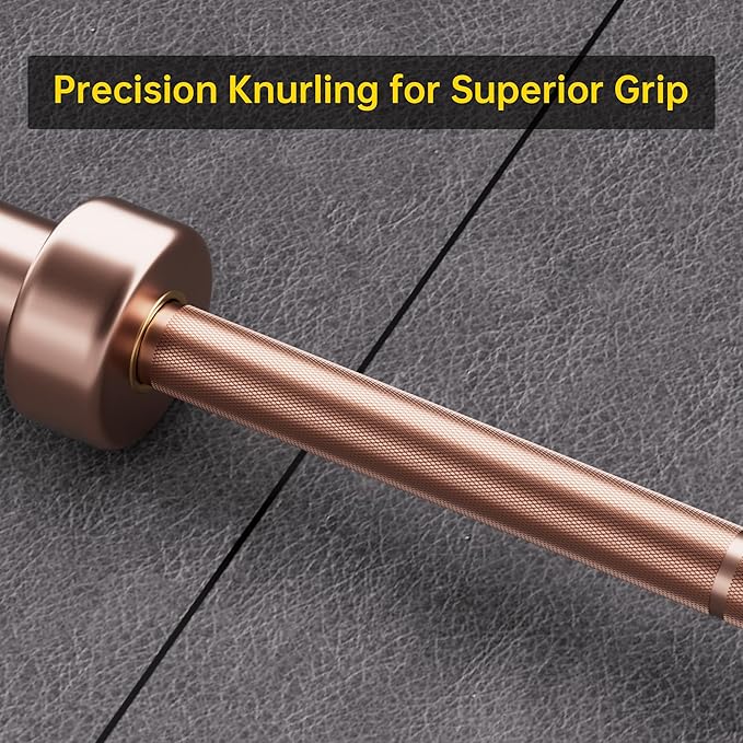 7FT Olympic Barbell, 1500LB Capacity Weight Bar with Knurled Grip, Fits 2” Plates, Straight Bar for Powerlifting, Weightlifting & Bench Press