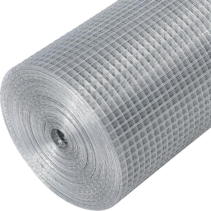 1/4'' 48'' X 100' Hardware Cloth, Chicken Wire Fencing Double Layer Hot Dip Galvanized, Wire Mesh Fence Chicken Rabbit Snake Cage Wire Fence Mesh Roll, for Chicken Coops, Fencing, Garden Protection