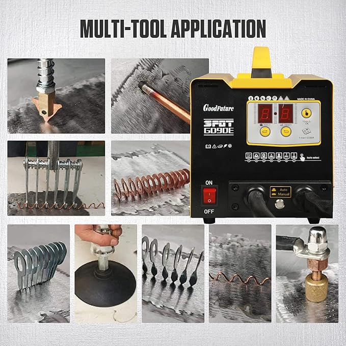 PLAYOCCAR Stud Welder Dent Repair Kit 110V, 3500A Spot Welder Dent Puller, 3KW Car Body Stud Welding Machine Multispot Bonnet Door Repair Tool Kit (3000, Watts)